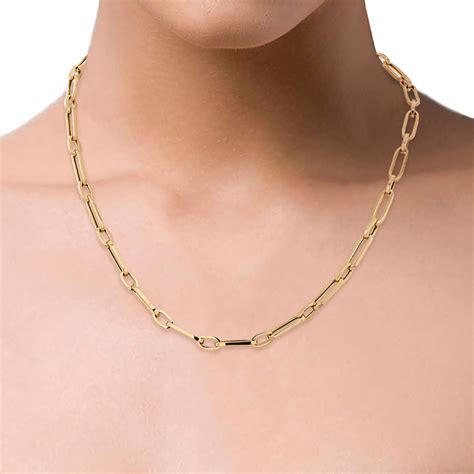 14ct Yellow Gold Paperclip Necklace Costco UK