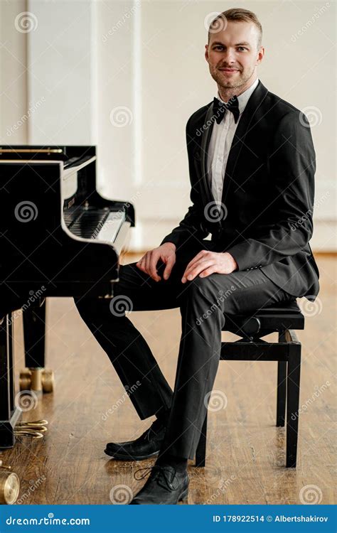 Portrait Of Young Pianist In Suit Stock Photo Image Of Concert