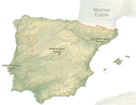 Iberian Peninsula Map Region | ChurchofJesusChristTemples.org