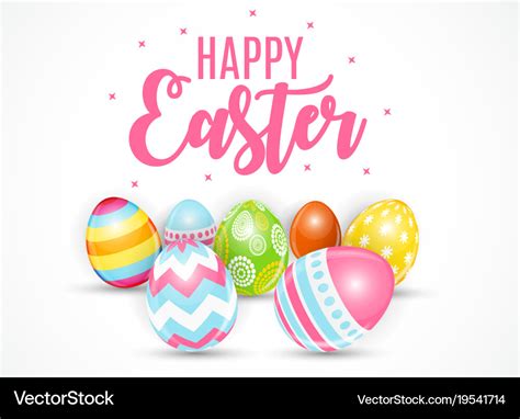 Happy Easter Cute Background With Eggs Royalty Free Vector