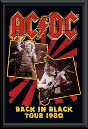 ACDC 1980 Back In Black Tour Poster Framed ACDC Music Memorabilia