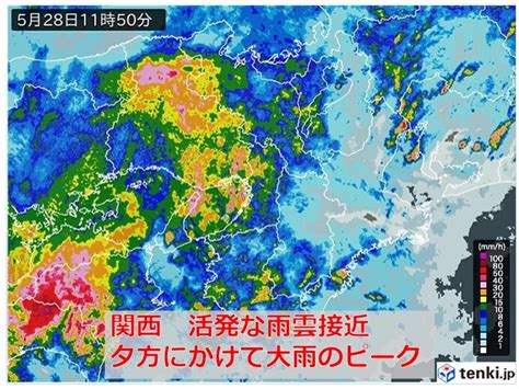 関西 今日夕方にかけて大雨のピーク 引き続き警戒を気象予報士 渡辺 かおる 2024年05月28日 日本気象協会 Tenkijp