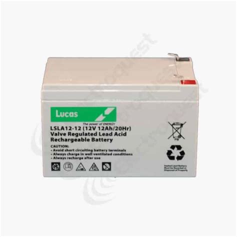 Lsla12 12 Lucas Sealed Lead Acid Battery 12v 12ah Electroquest