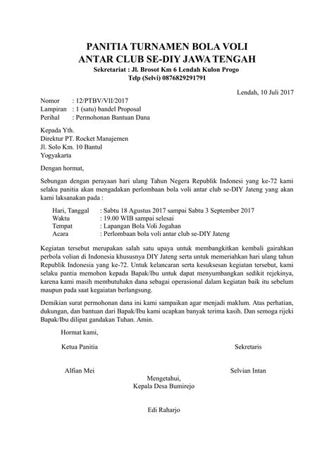Contoh Surat Dukungan Kegiatan 55 Koleksi Gambar