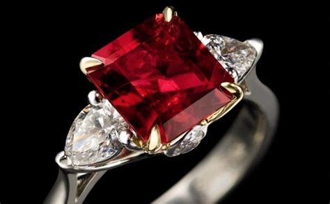 Red Beryl Engagement Ring