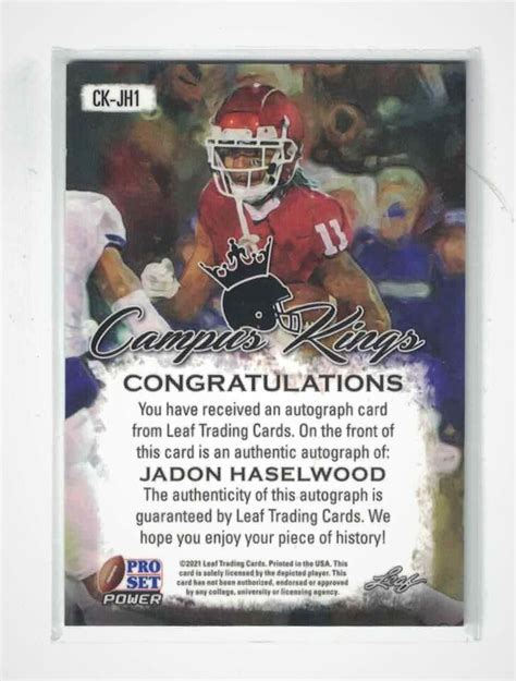 2021 Leaf Pro Set Power Jadon Haselwood Bronze Campus Kings Auto EBay