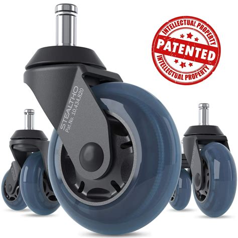 Stealtho Rubber Office And Gaming Chair Wheels Replacement Set Of 5