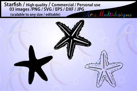 Starfish Svg Silhouette Clipart Vector By Arcsmultidesignsshop