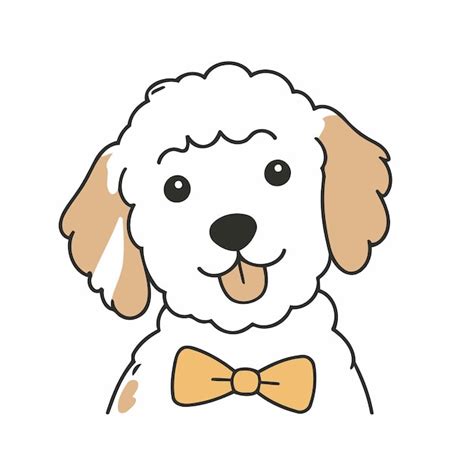 Ilustração vetorial bonita de um livro de goldendoodle para crianças