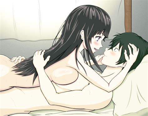 Rule 34 1boy After Sex Bed Black Hair Blush Breasts Chitanda Eru Couple Female Green Eyes