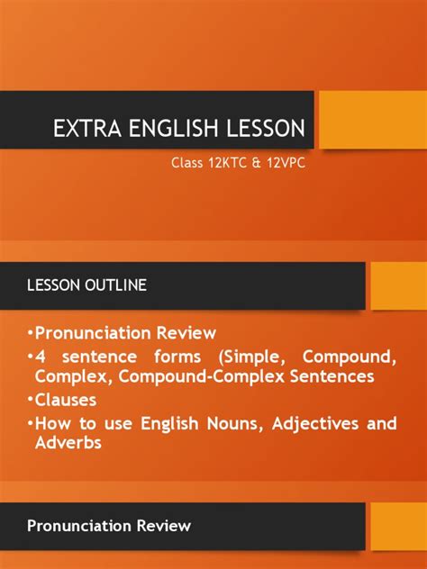 Extra English Lesson: Class 12KTC & 12VPC | PDF | Sentence (Linguistics ...