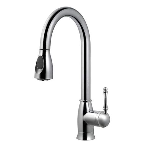 Houzer Camden Single Handle Pull Down Sprayer Kitchen Faucet With