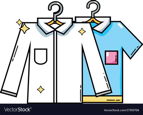 Clean shirts design with clothes hanging Vector Image