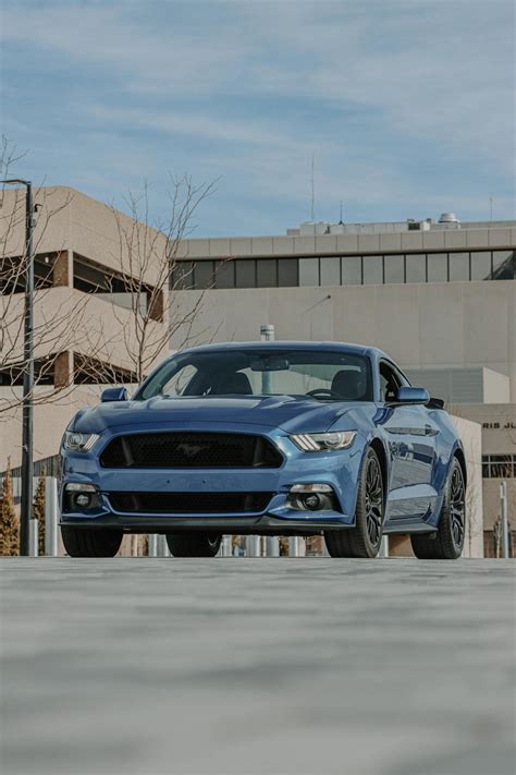 Blue Ford Mustang on Road · Free Stock Photo