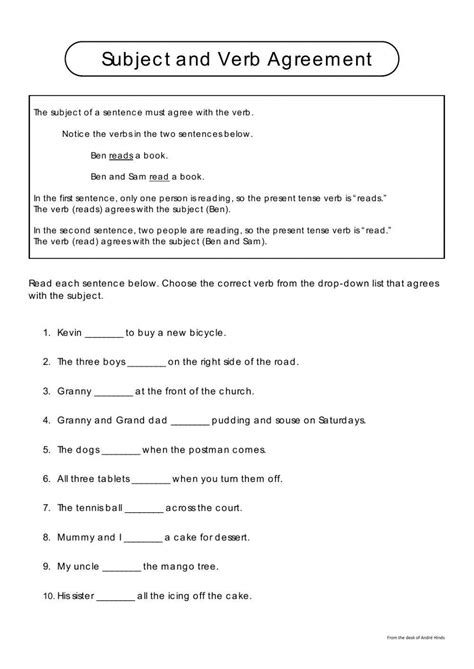 Grammar C1 Subject And Verb Agreement Worksheet Live Worksheets