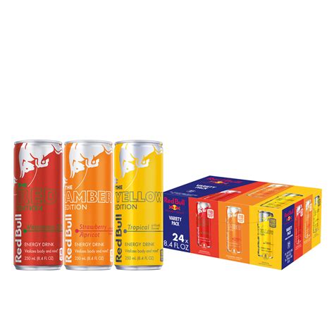 Red Bull Red Edition Amber Edition Yellow Edition Energy Drink Variety Pack 84 Fl Oz Pack