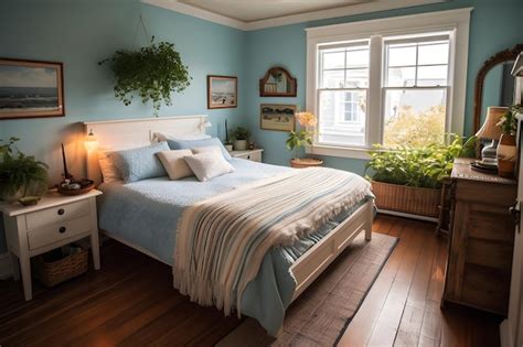 Un Dormitorio Con Una Cama Y Una Ventana Con Una Jardinera En El Lado