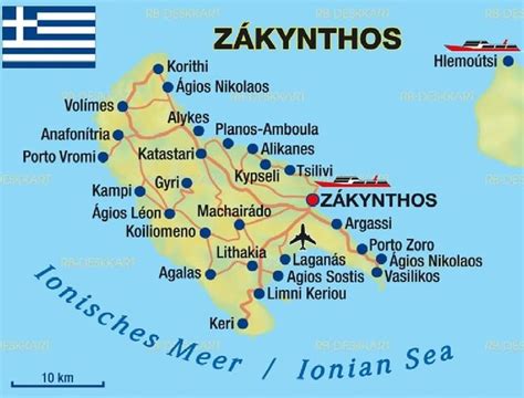 A Map Of The Greek Island Of Zakynthos (Zante) Greece | Zakynthos ...