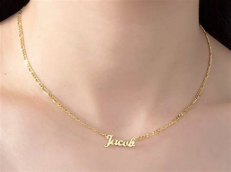 14K Gold Namensketten Monogramm Schmuck Namensanhänger mit Etsy de