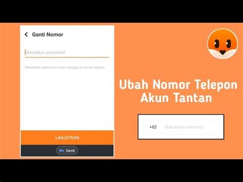 Cara Mengganti Nomor Telepon Di Tantan YouTube