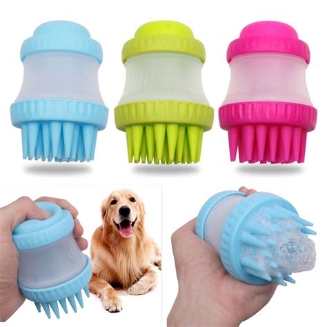 Cepillo De Ba O Para Mascotas Con Dispenser De Shampoo