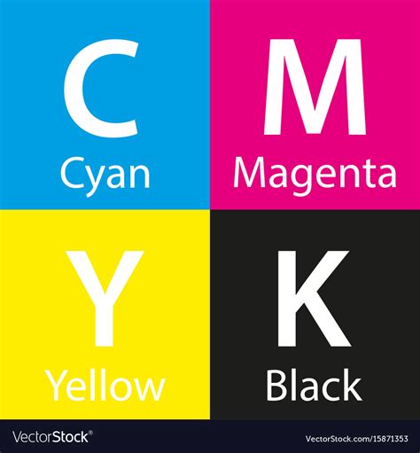 Simple Cmyk Color Sample With Color Name Vector Image