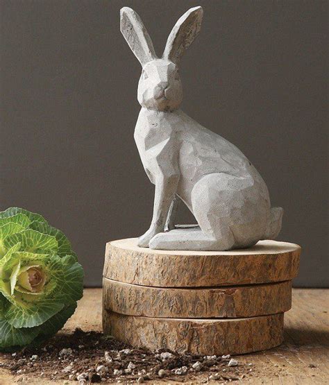 Cement Rabbit Statue Rabbit Sculpture Creative Garden Decor Bunny Statue