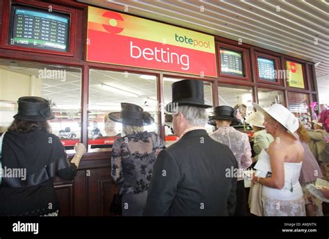 People Placing Bets At A Betting Window At Royal Ascot Horse Race York