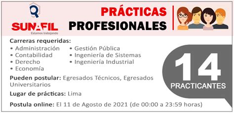 CONVOCATORIA SUNAFIL 14 PRACTICANTES Empleos 2021