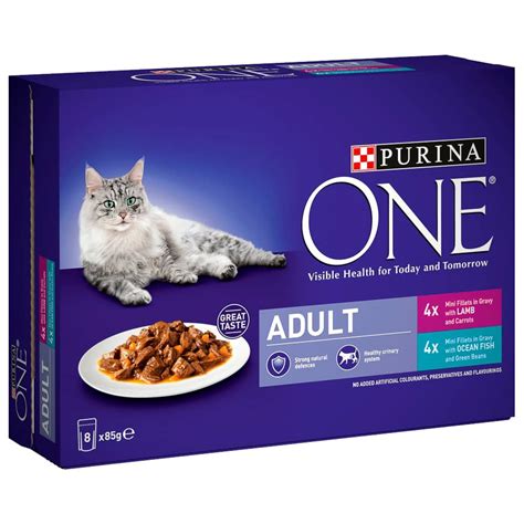 Purina One Adult Cat Food 8 X 85g Lamb And Fish Cat Food Bandm