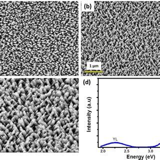 A Top View And B And C Tilt View Fesem Images Of Gan Grown On