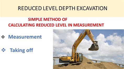 Calculate Reduced Level Excavation In Measurement Youtube