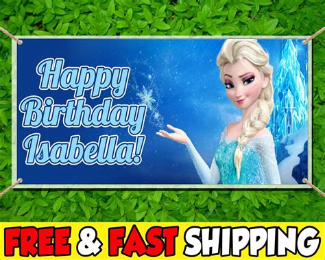 Disney Frozen Elsa Personalized Custom Printed Birthday Etsy