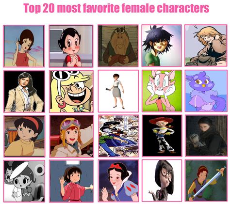 Top 20 Favorite Female Characters By Lewdchucke On Deviantart