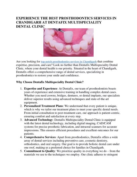 Ppt Best Prosthodontics Services In Chandigarh At Dentafix