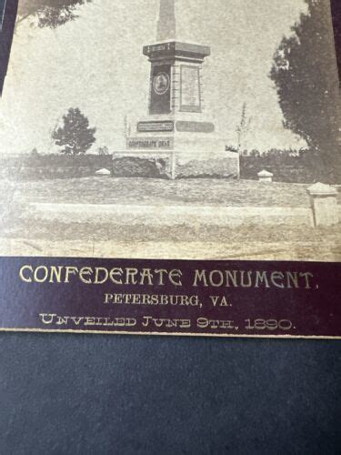 Original 1800s Civil War Confederate Monument Cabinet Card Photo