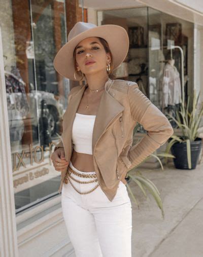 BESSY BIKER JACKET NUDE Tan Faux Leather Jacket Coats Jackets Women Fashion