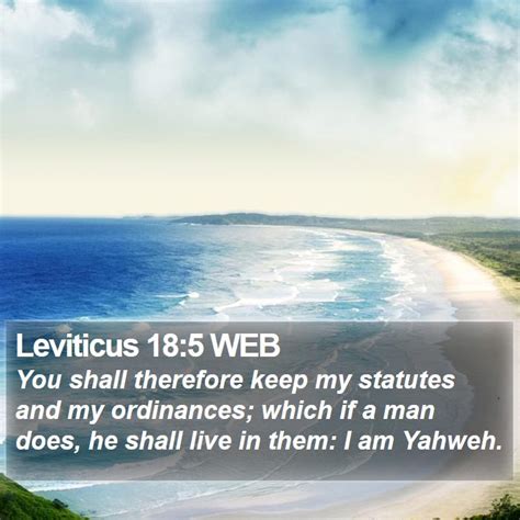 Leviticus 18 5 WEB You Shall Therefore Keep My Statutes And My