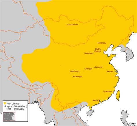 Map of Yuan Dynasty China (Illustration) - World History Encyclopedia