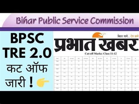 BPSC TRE 2 0 PGT Cut Off Part 1 Expected Class 11 12 BPSC TRE