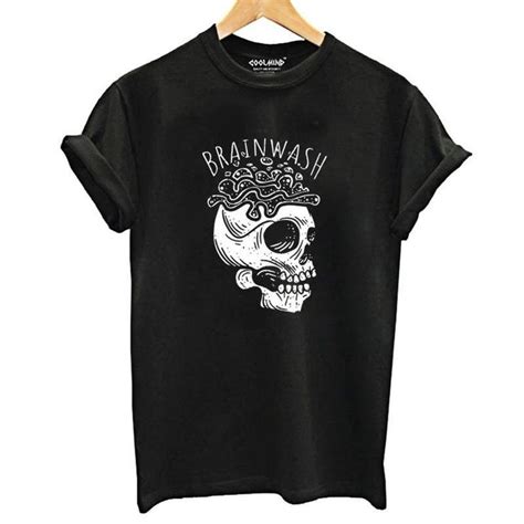 T Shirt Tête De Mort Brainwash T Shirts For Women Skull Tshirt