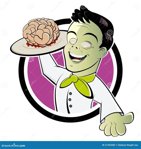 Zombie Chef Holding Pizza Pie Grime Art Stock Illustration