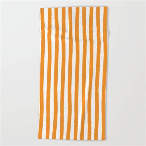 Orange And White Cabana Stripes Palm Beach Preppy Oversized Beach Towel