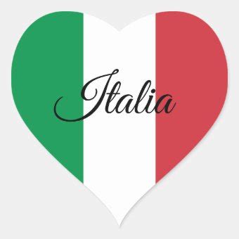 Italy Heart Sticker, Patriotic Italian Flag Heart Sticker | Zazzle