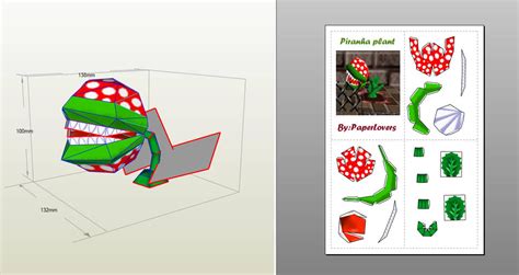 Piranha Plant M64 Papercraft By Paperlovers On Deviantart