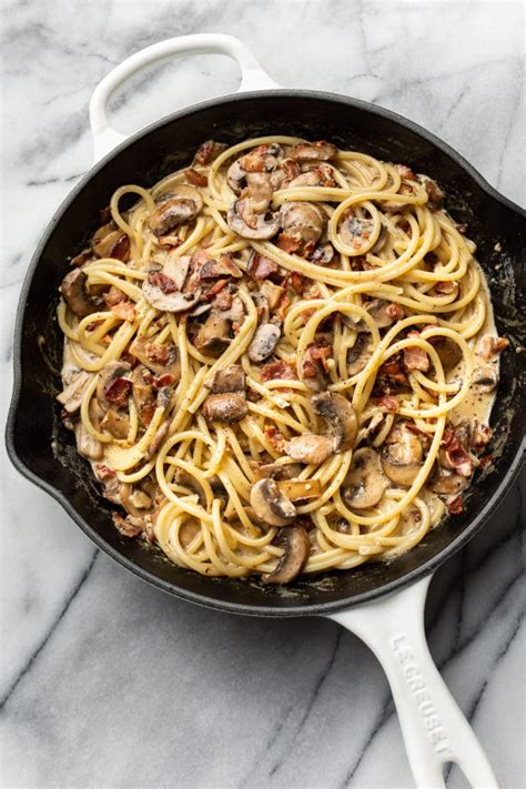 Creamy Bacon And Mushroom Pasta Salt Lavender