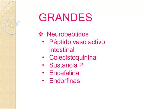 Clasificación De Los Neurotransmisores 2 Ppt