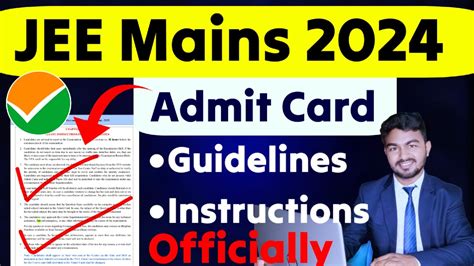 Admit Card Instructions New Guidelines JEE Mains 2024 JEE Mains