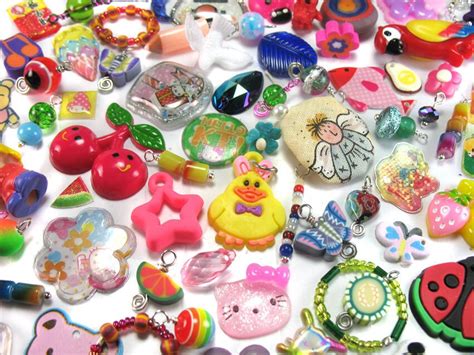 Colorful Kawaii Charms Trinkets Grab Bag Kitsch Charms Etsy