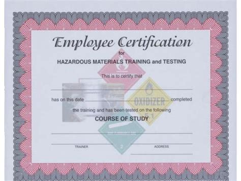 Hazmat Training Certificate Template Hazmat Employee Training ...